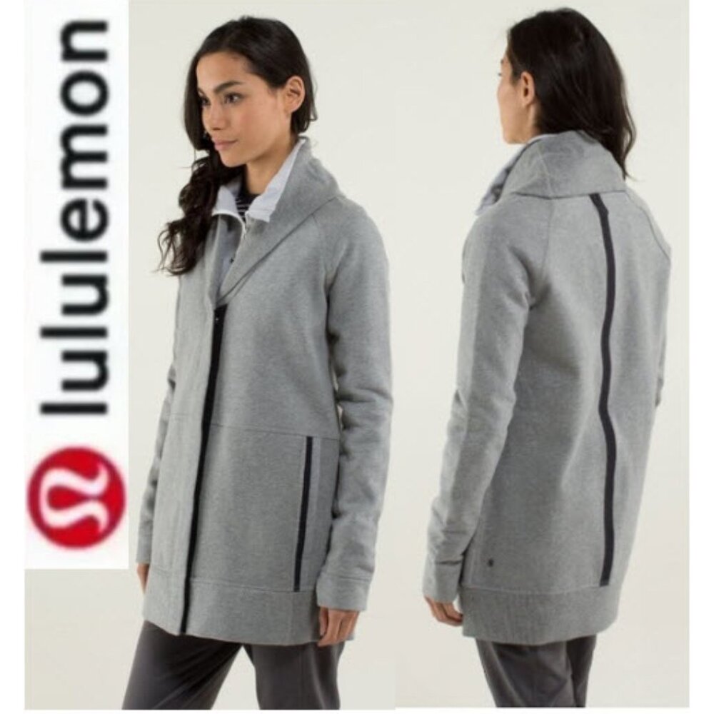 Lululemon Yin To My Yang Cardi Zip Jacket Grey Size 10 Athleisure Layer